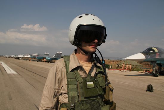 Russian war planes at Hmeimim base in Syria