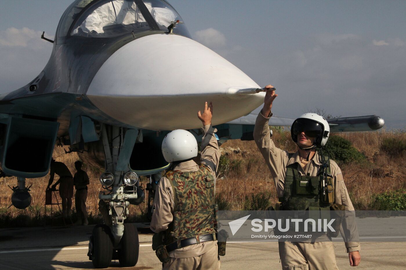Russian war planes at Hmeimim base in Syria