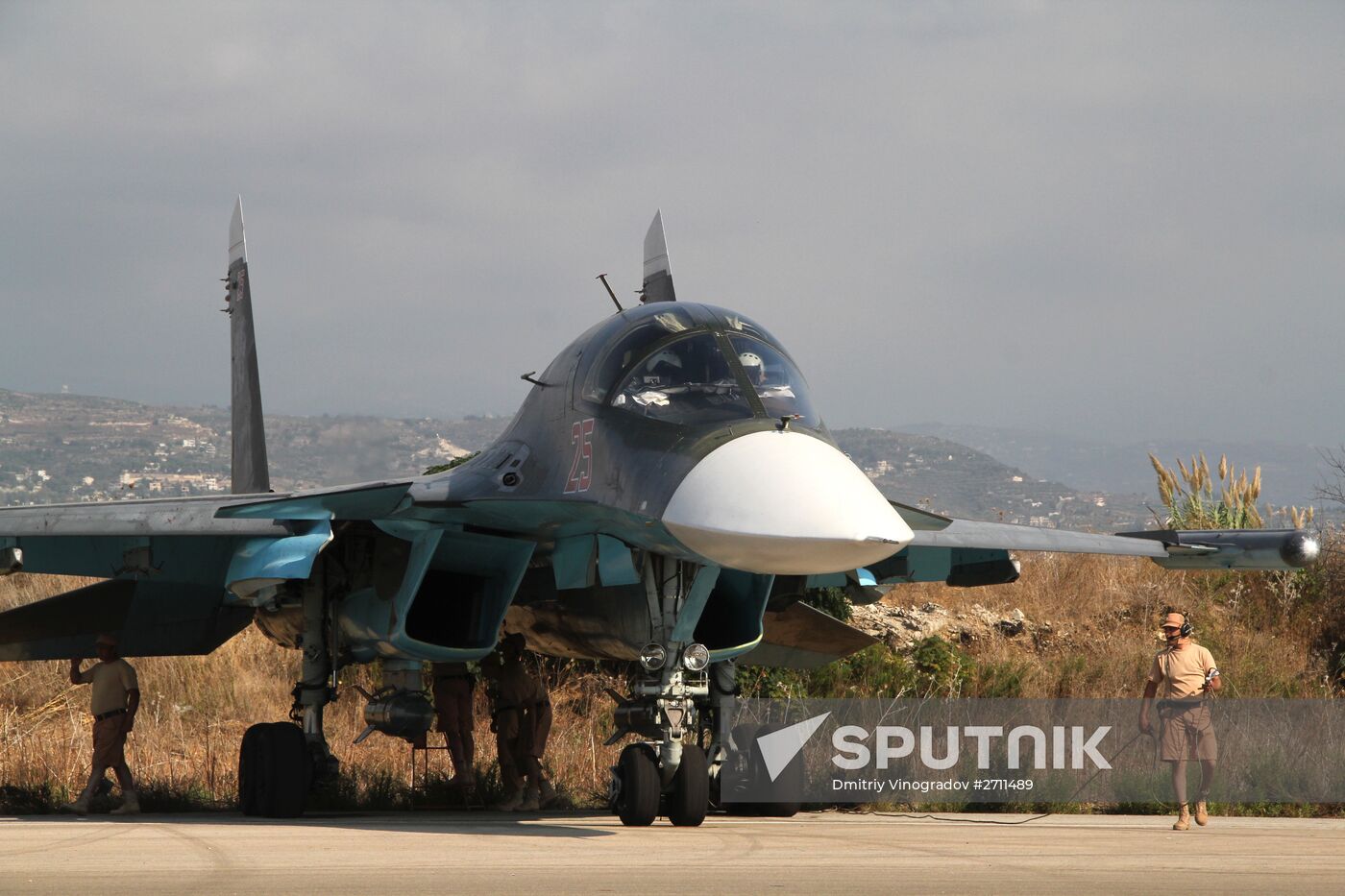 Russian war planes at Hmeimim base in Syria