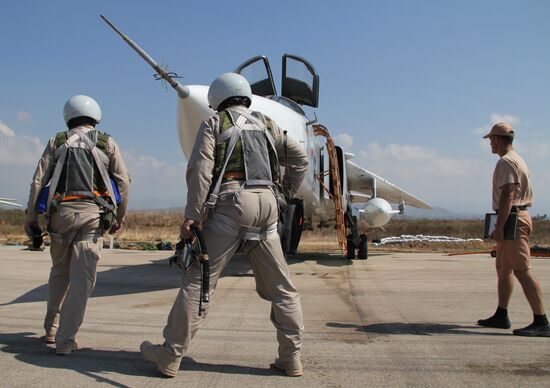 Russian military air group at Khmeimim airbase in Syria
