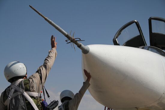 Russian military air group at Khmeimim airbase in Syria