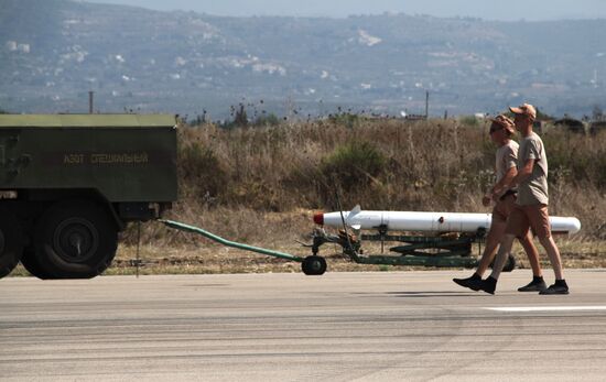 Russian military air group at Khmeimim airbase in Syria