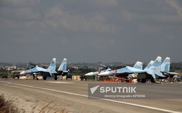 Russian military air group at Khmeimim airbase in Syria