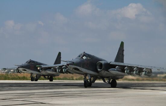 Russian military air group at Khmeimim airbase in Syria