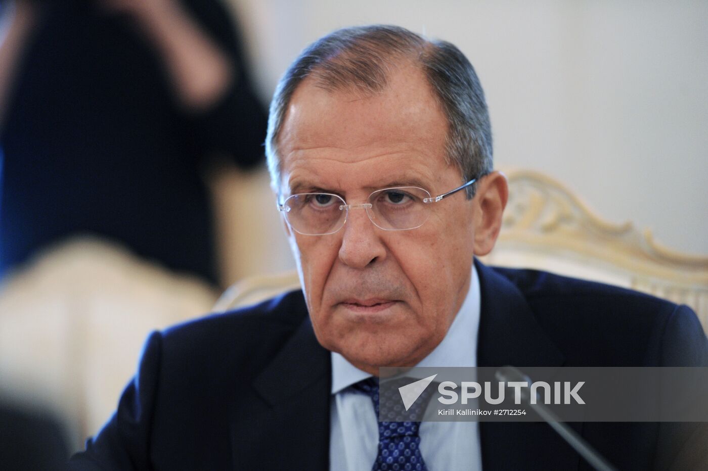 Russian Foreign Minister Sergei Lavrov meets with his Laotian counterpart Thongloun Sisoulith