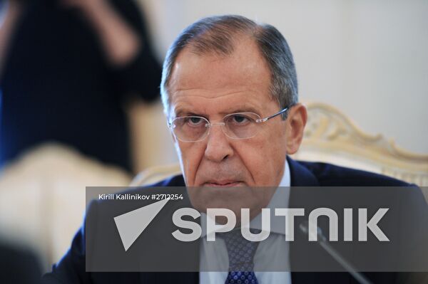 Russian Foreign Minister Sergei Lavrov meets with his Laotian counterpart Thongloun Sisoulith