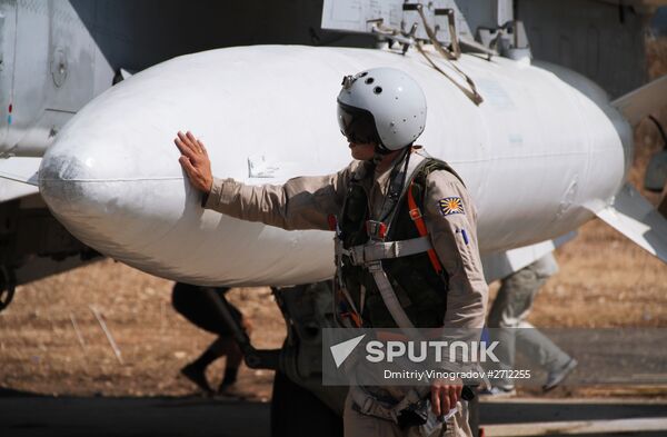 Russian military air group at Khmeimim airbase in Syria