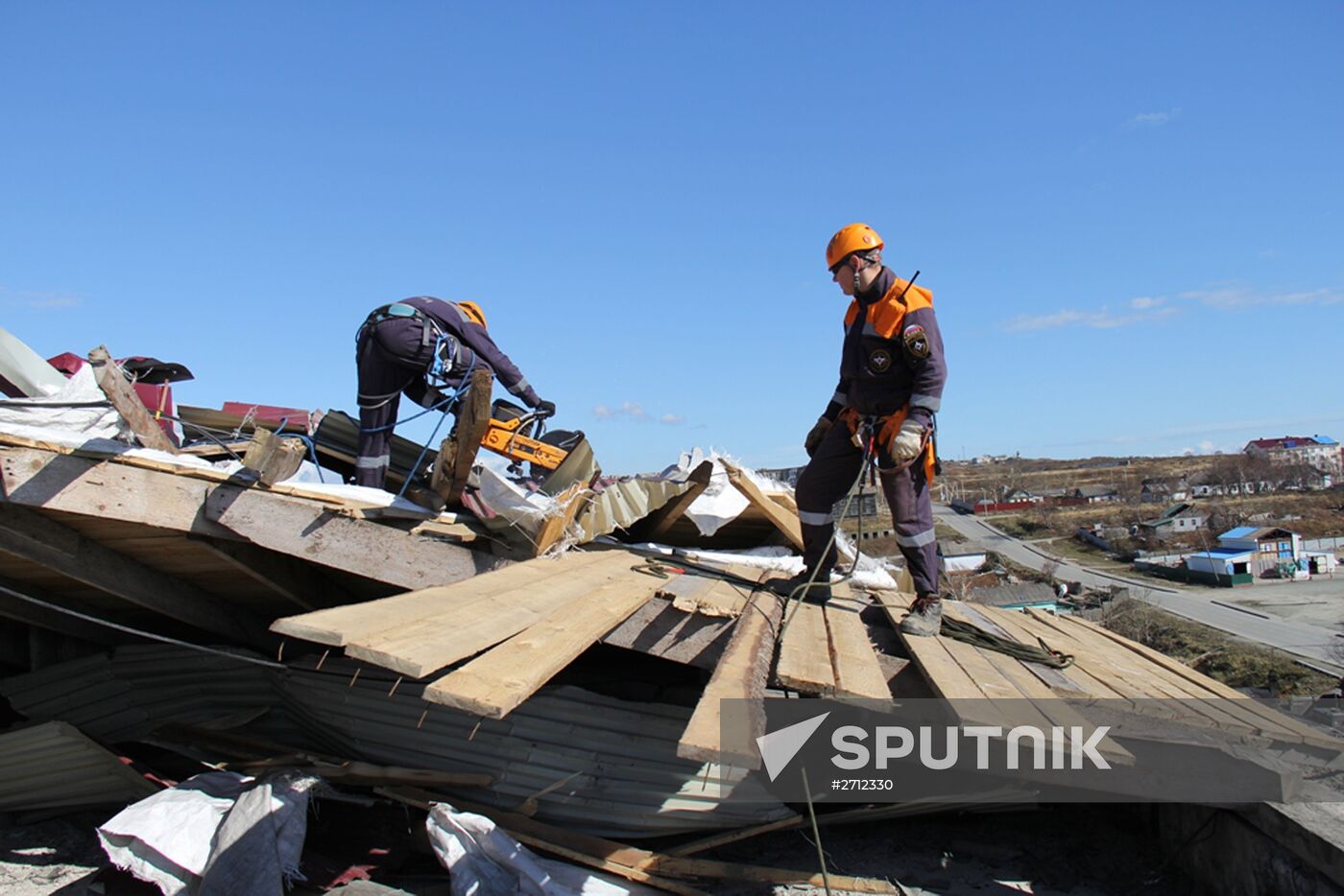 Cyclone aftermath in Sakhalin