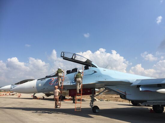 Russian tactical group seen at Hmeimim aerodrome in Syria
