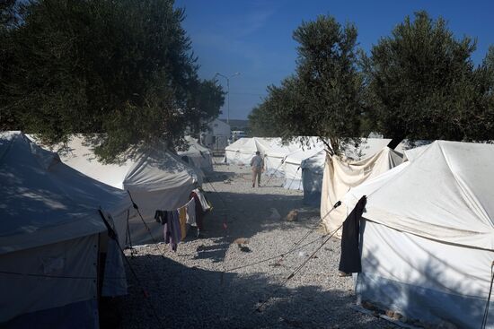 Middle Eastern refugees on Lesbos island in Greece