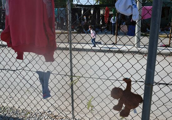 Middle Eastern refugees on Lesbos island in Greece