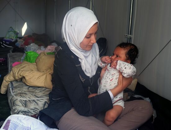Middle Eastern refugees on Lesbos island in Greece