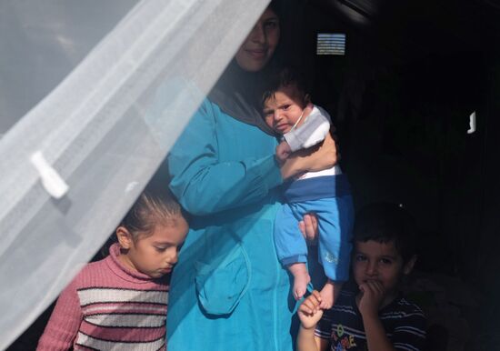Middle Eastern refugees on Lesbos island in Greece