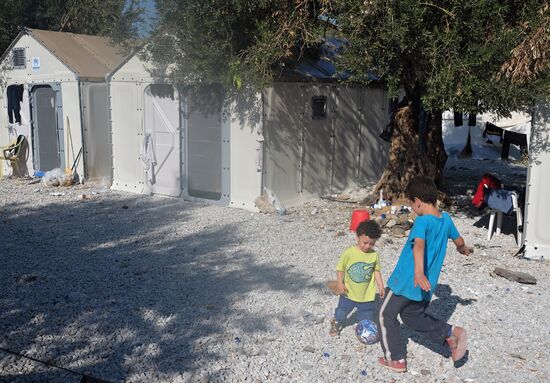 Middle Eastern refugees on Lesbos island in Greece