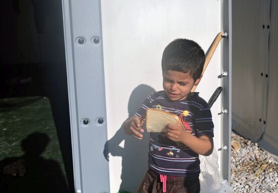 Middle Eastern refugees on Lesbos island in Greece