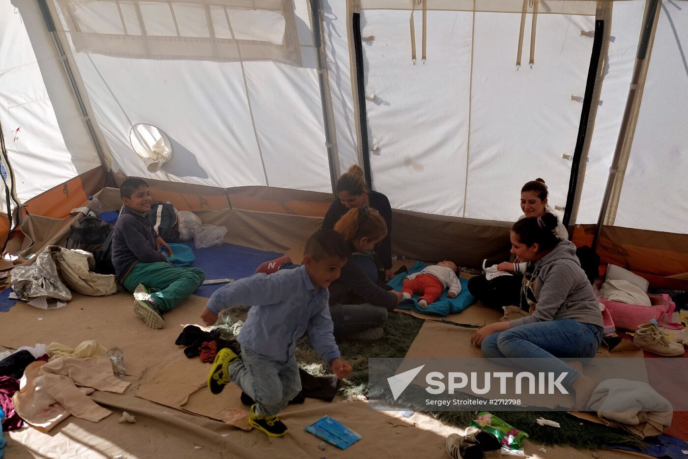 Middle Eastern refugees on Lesbos island in Greece
