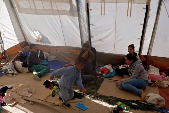 Middle Eastern refugees on Lesbos island in Greece