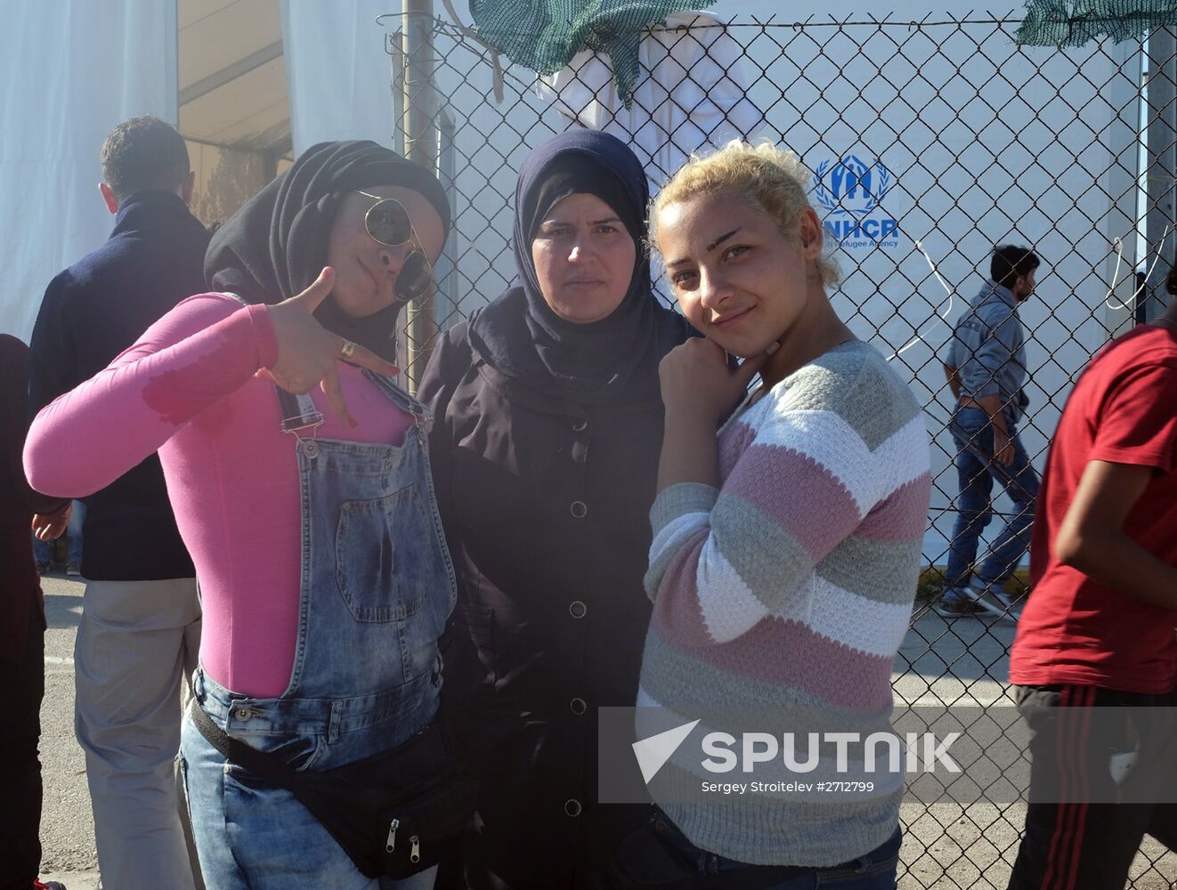 Middle Eastern refugees on Lesbos island in Greece