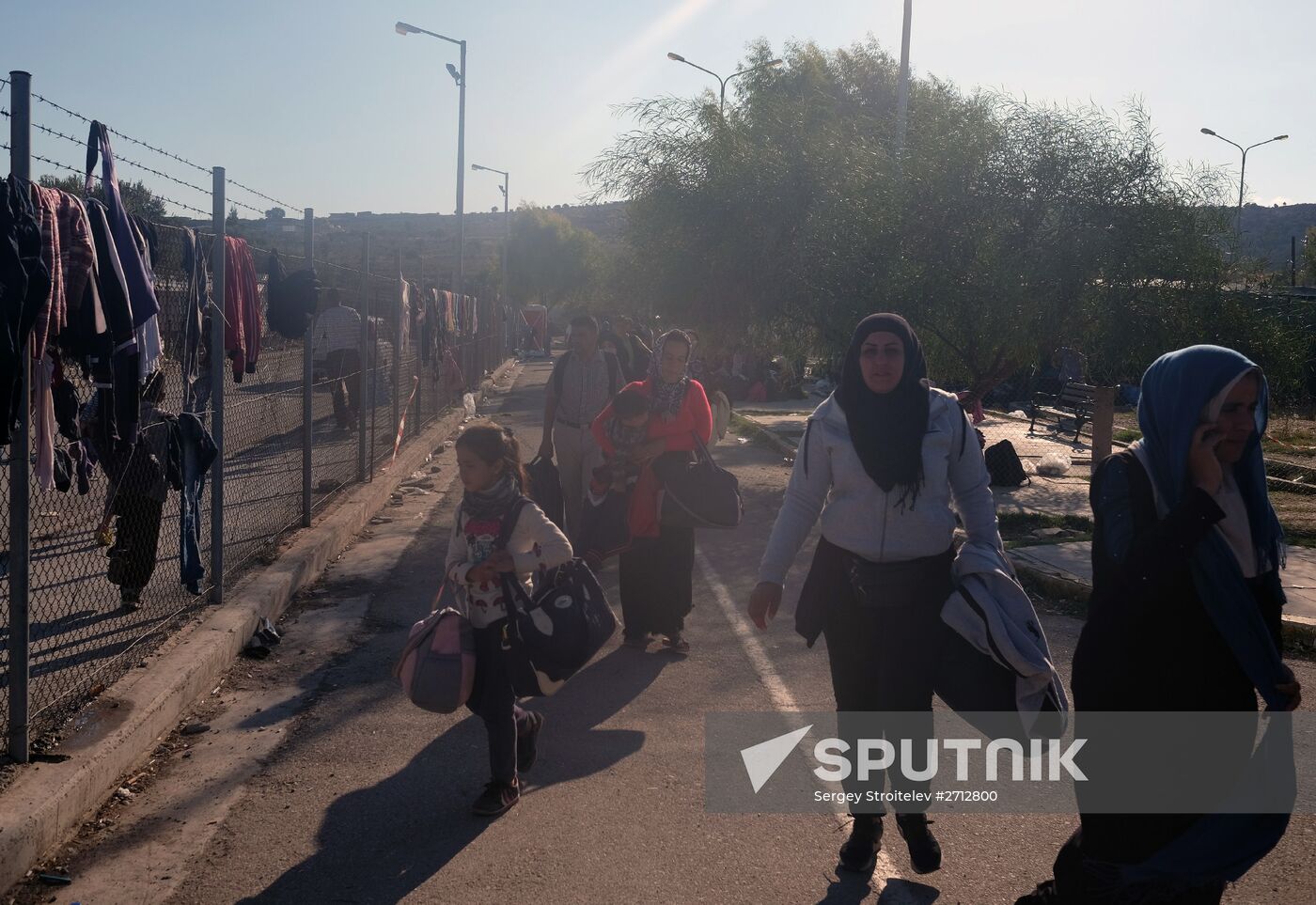 Middle Eastern refugees on Lesbos island in Greece