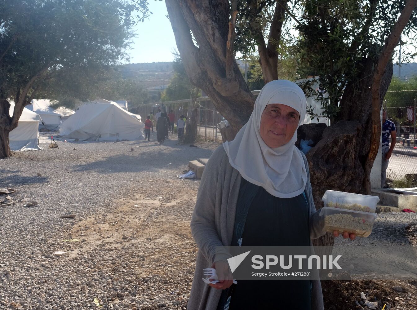 Middle Eastern refugees on Lesbos island in Greece