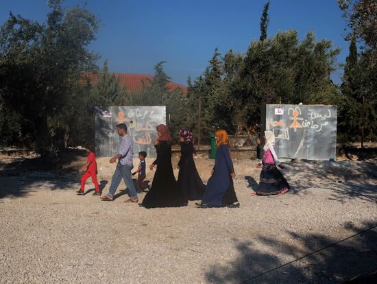 Middle Eastern refugees on Lesbos island in Greece