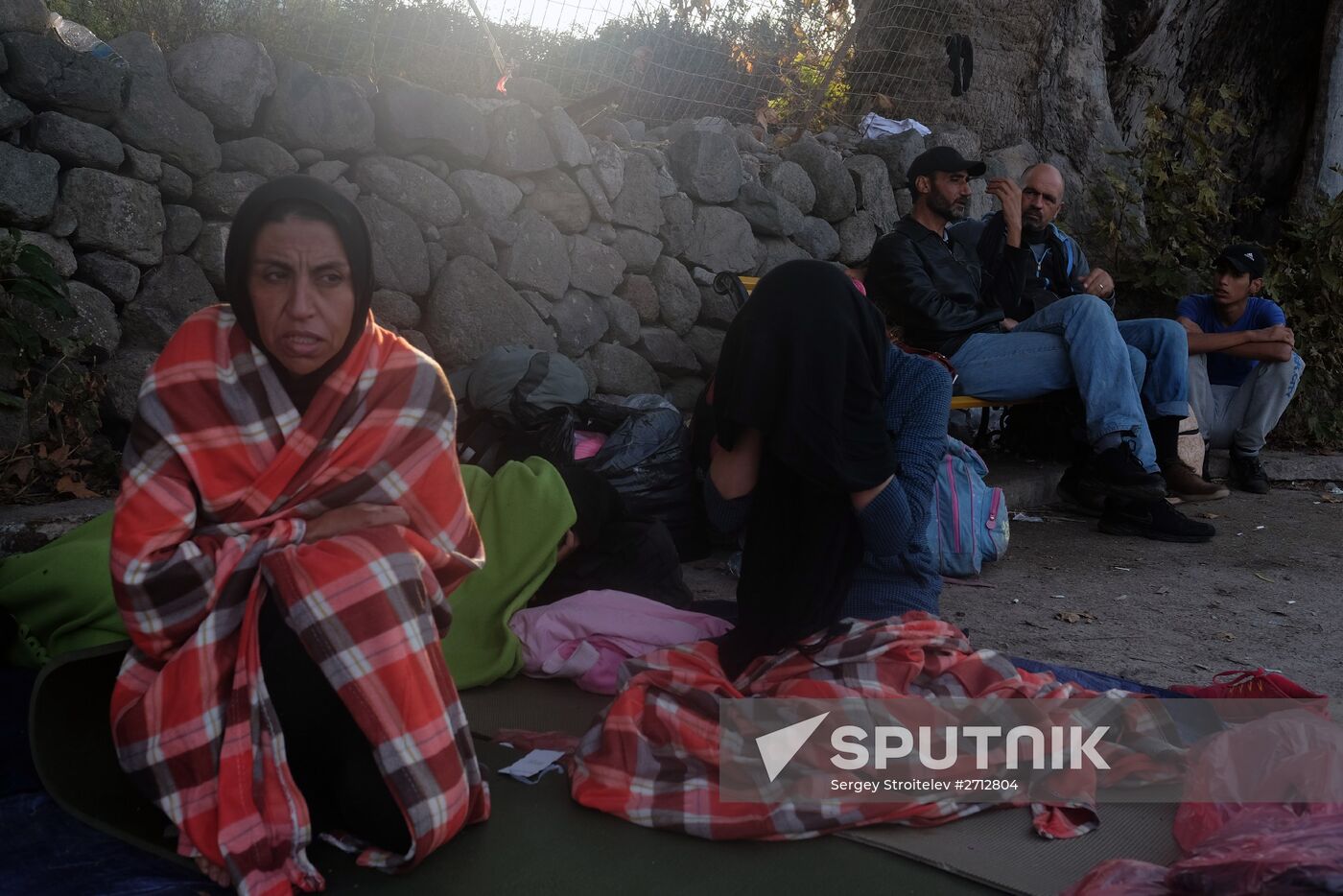 Middle Eastern refugees on Lesbos island in Greece