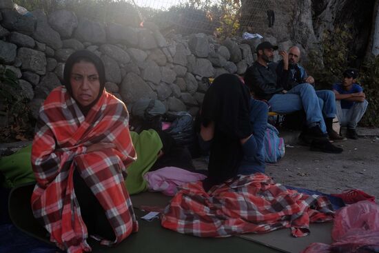 Middle Eastern refugees on Lesbos island in Greece