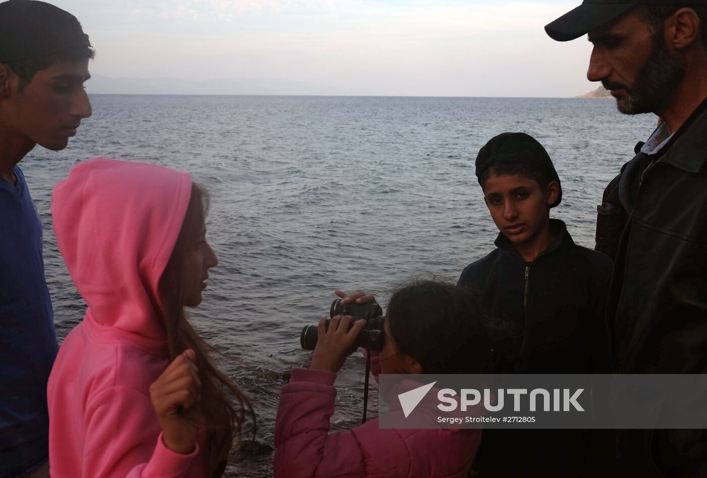Middle Eastern refugees on Lesbos island in Greece