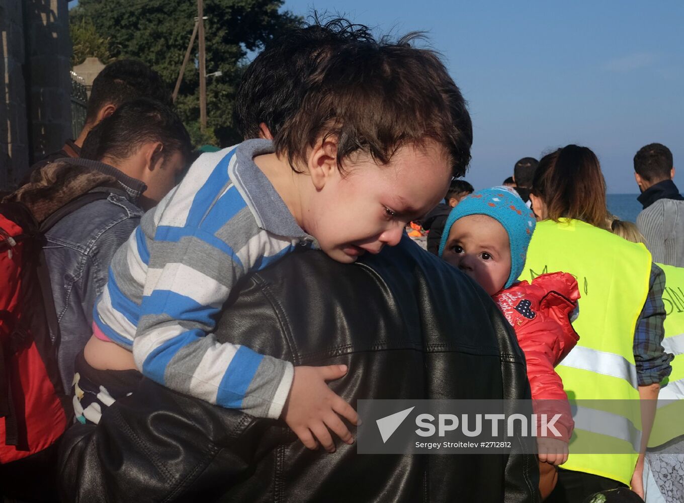 Middle Eastern refugees on Lesbos island in Greece