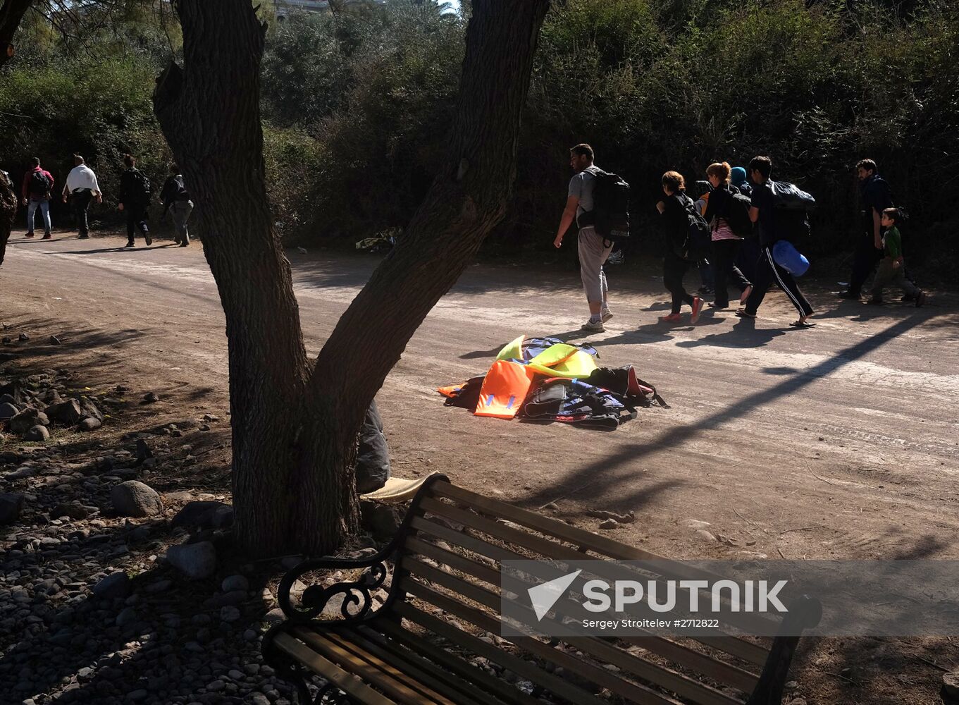 Middle Eastern refugees on Lesbos island in Greece