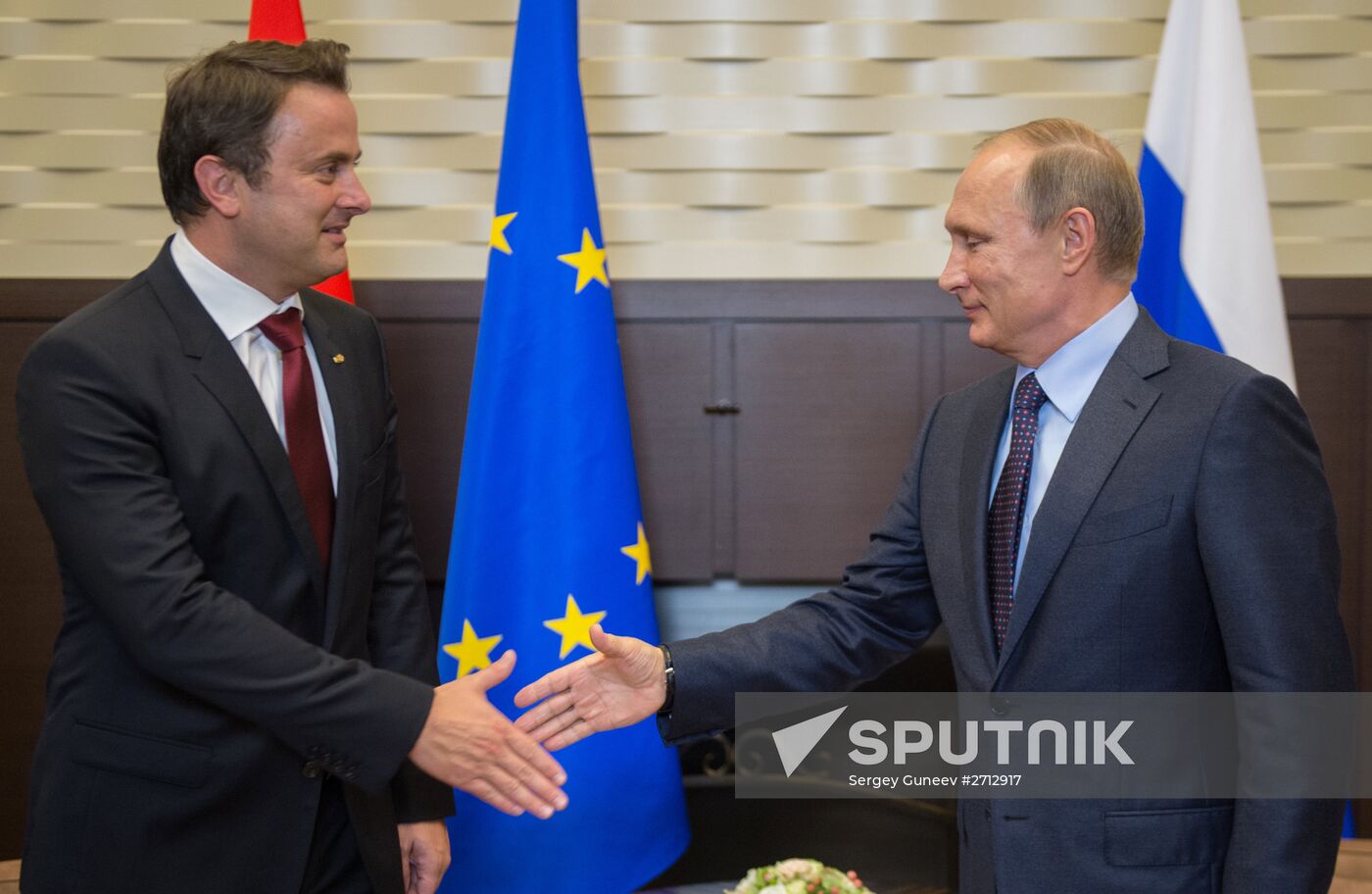 President Vladimir Putin meets with Luxembourg's Prime Minister Xavier Bettel