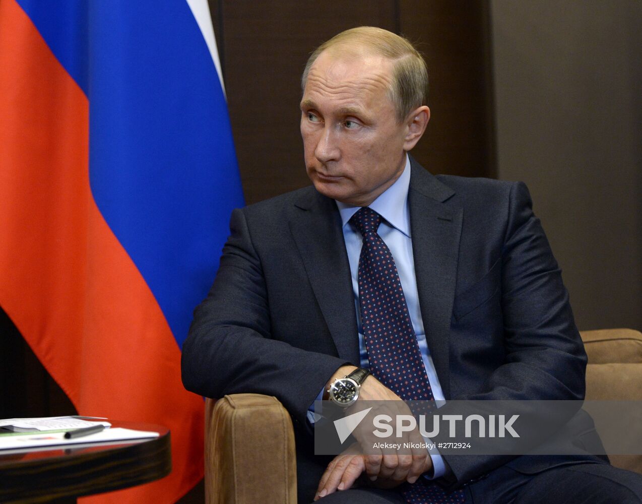 President Vladimir Putin meets with Luxembourg's Prime Minister Xavier Bettel