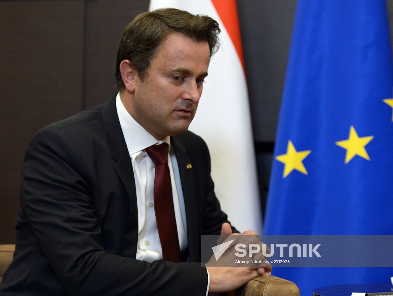 President Vladimir Putin meets with Luxembourg's Prime Minister Xavier Bettel