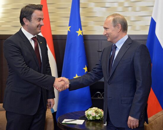 President Vladimir Putin meets with Luxembourg's Prime Minister Xavier Bettel