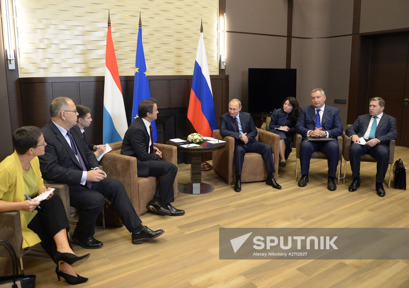 President Vladimir Putin meets with Luxembourg's Prime Minister Xavier Bettel