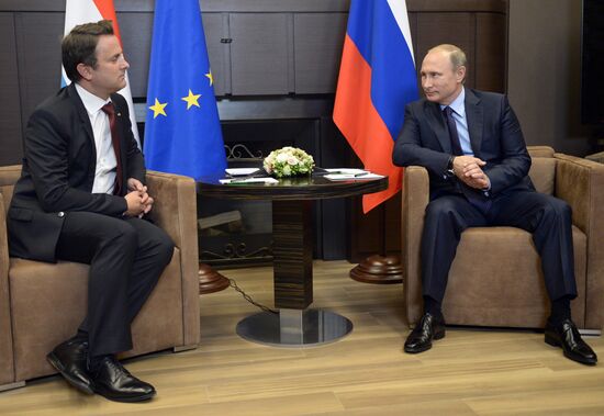 President Vladimir Putin meets with Luxembourg's Prime Minister Xavier Bettel