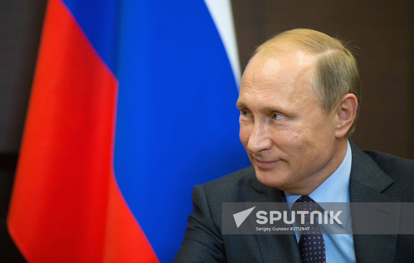 President Vladimir Putin meets with Luxembourg's Prime Minister Xavier Bettel
