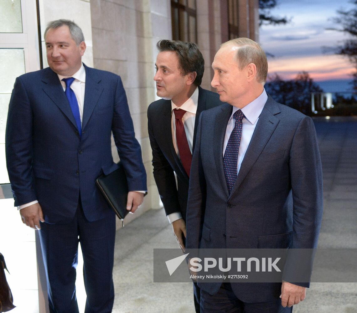 President Vladimir Putin meets with Luxembourg's Prime Minister Xavier Bettel