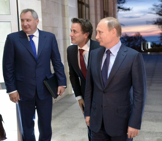 President Vladimir Putin meets with Luxembourg's Prime Minister Xavier Bettel