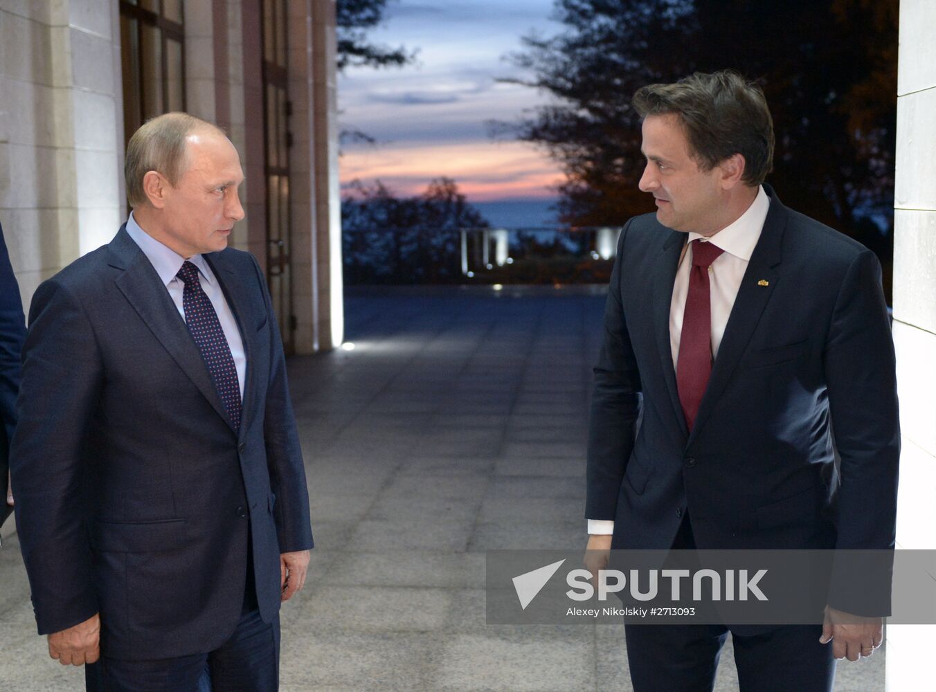 President Vladimir Putin meets with Luxembourg's Prime Minister Xavier Bettel
