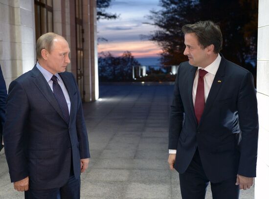 President Vladimir Putin meets with Luxembourg's Prime Minister Xavier Bettel