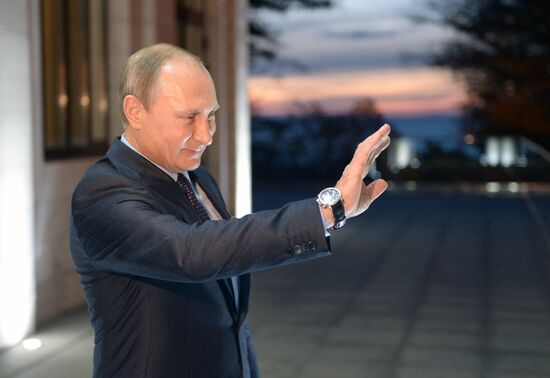 President Vladimir Putin meets with Luxembourg's Prime Minister Xavier Bettel
