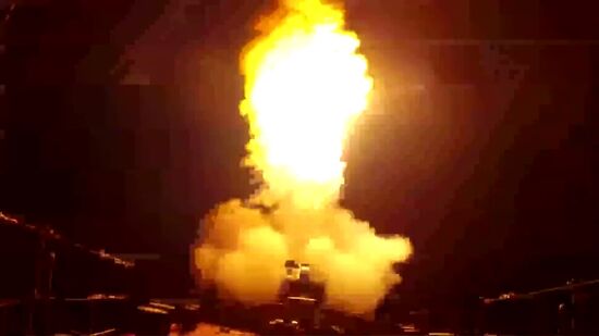 Caspian Flotilla ships fire missiles to attack ISIL positions in Syria