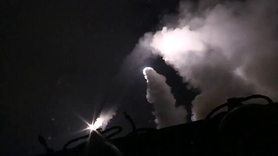 Caspian Flotilla ships fire missiles to attack ISIL positions in Syria