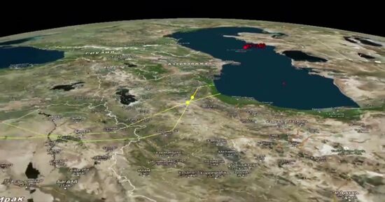 Caspian Flotilla ships fire missiles to attack ISIL positions in Syria