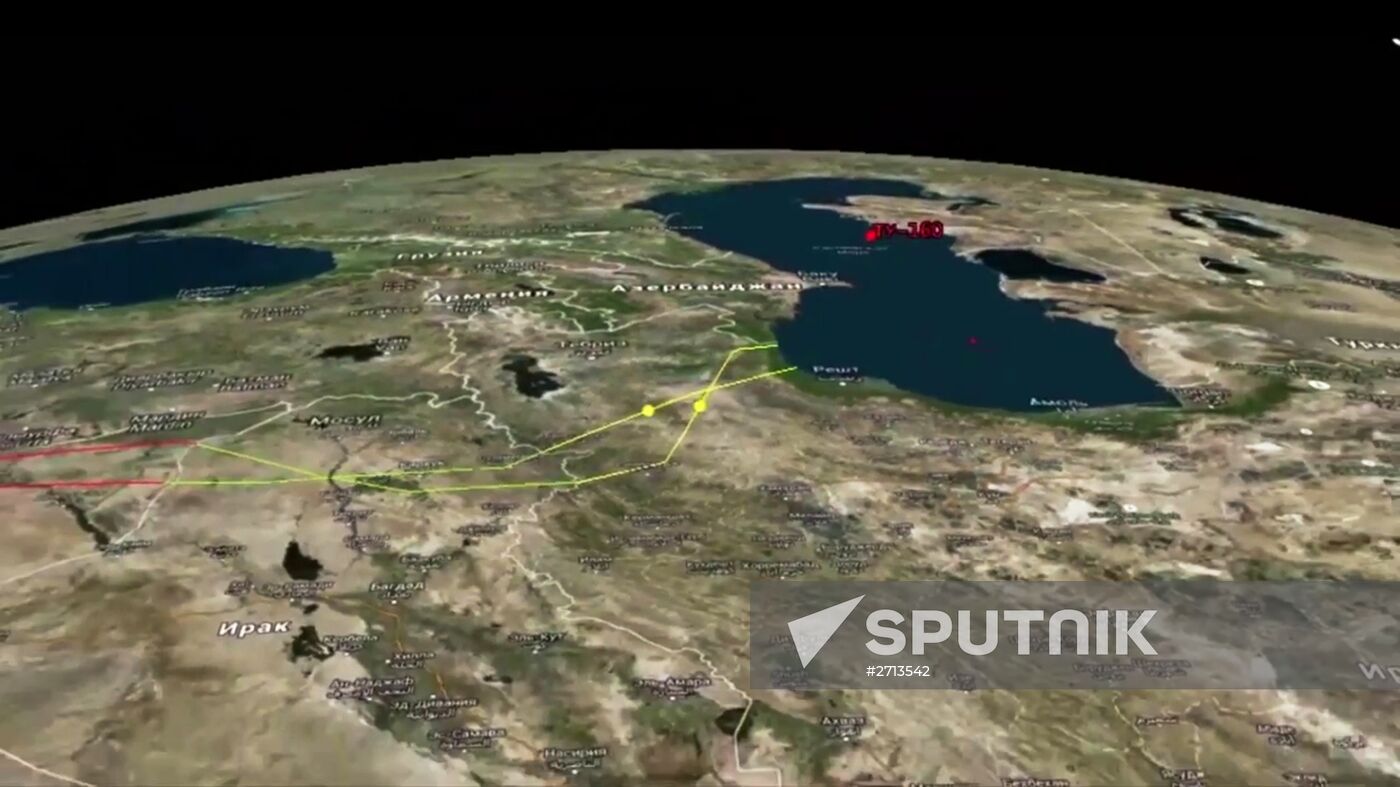 Caspian Flotilla ships fire missiles to attack ISIL positions in Syria