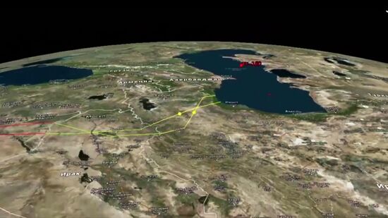 Caspian Flotilla ships fire missiles to attack ISIL positions in Syria