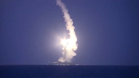 Caspian Flotilla ships fire missiles to attack ISIL positions in Syria