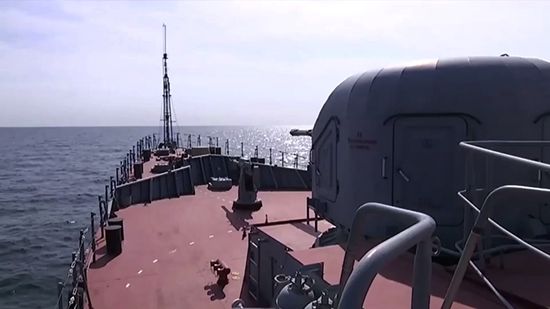Caspian Flotilla ships fire missiles to attack ISIL positions in Syria