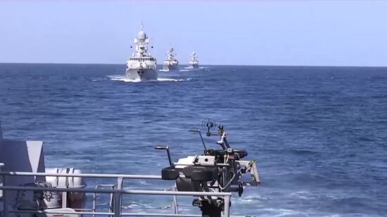 Caspian Flotilla ships fire missiles to attack ISIL positions in Syria